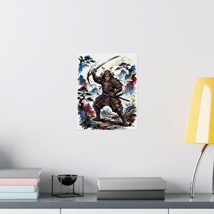 Samurai Warrior Ink Wash Painting - Poster afbeelding 8