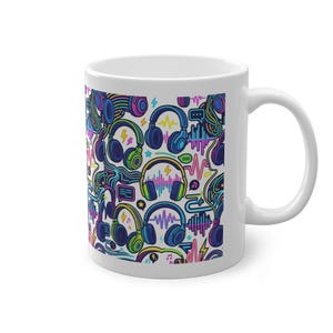 Rave Festival Neon Headphones - Mug Bild 3