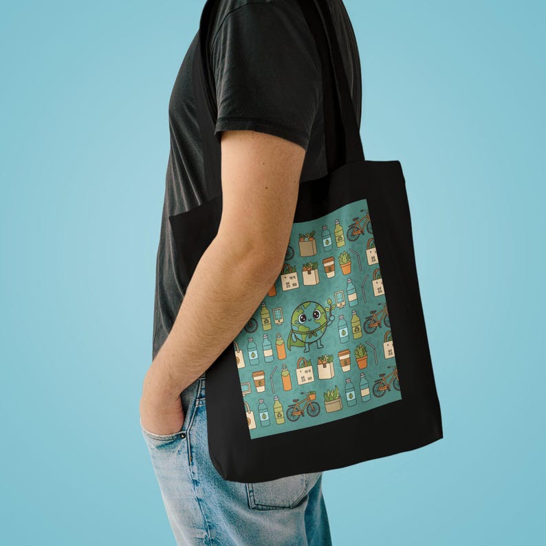 Eco Friendly Tote Bag | There Is No Planet B | Reusable Canvas Bag | Earth Day Gift immagine 3