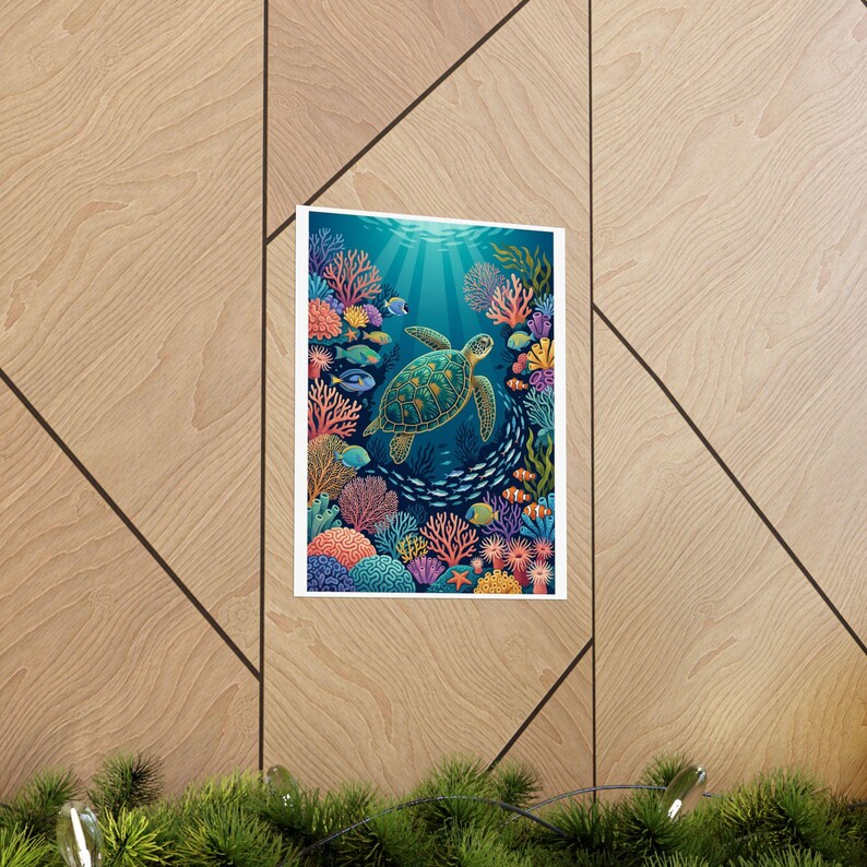 Tropical Sea Turtle Coral Reef - Poster Bild 5