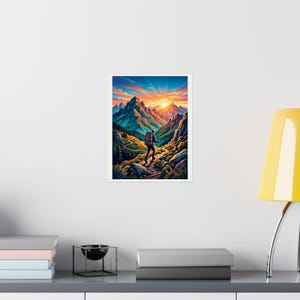 Mountain Sunrise Hiker - Poster Bild 8