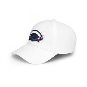 Music Lover Baseball Cap, Vinyl Record & Headphones Hat, Retro DJ Gift image 2