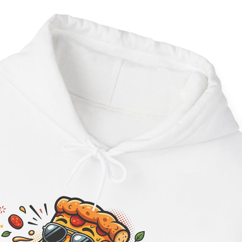 Funny Pizza Slice Wearing Sunglasses - Hoodie zdjęcie 2