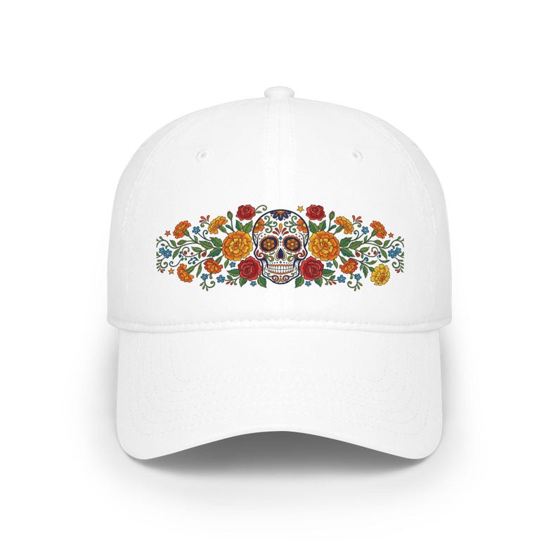 Skull With Flowers Day Of The Dead - Cap Bild 1