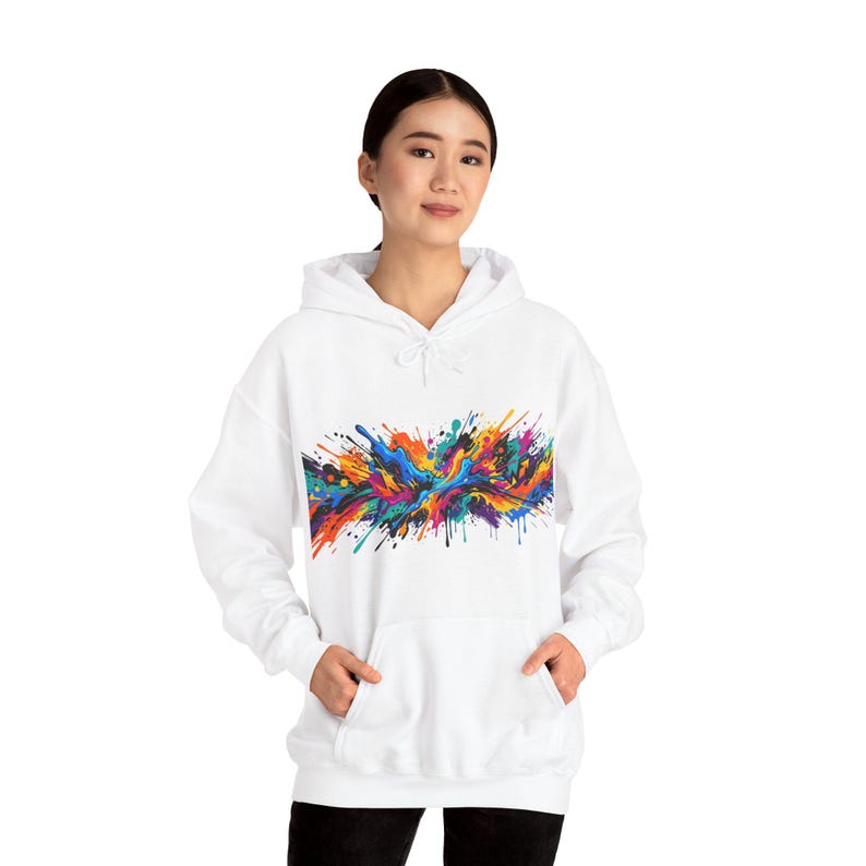 Abstract Paint Splash Colorful - Hoodie image 6