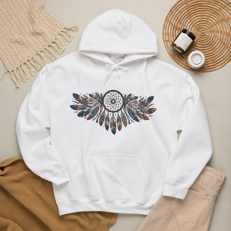 Boho Dreamcatcher Feathers - Hoodie image 3