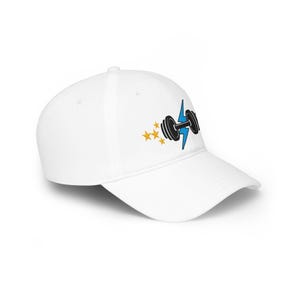 Athletic Fitness Baseball Cap - Dumbbell Lightning Bolt Star Design Workout Gym Hat image 3