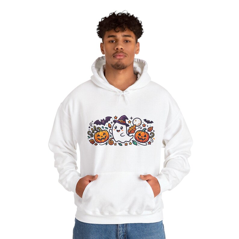 Cute Ghost Boo Halloween - Hoodie 画像 7