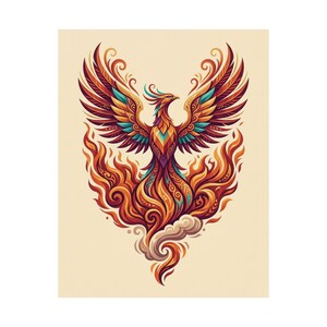 Mystical Phoenix Rising From Flames - Poster image 2