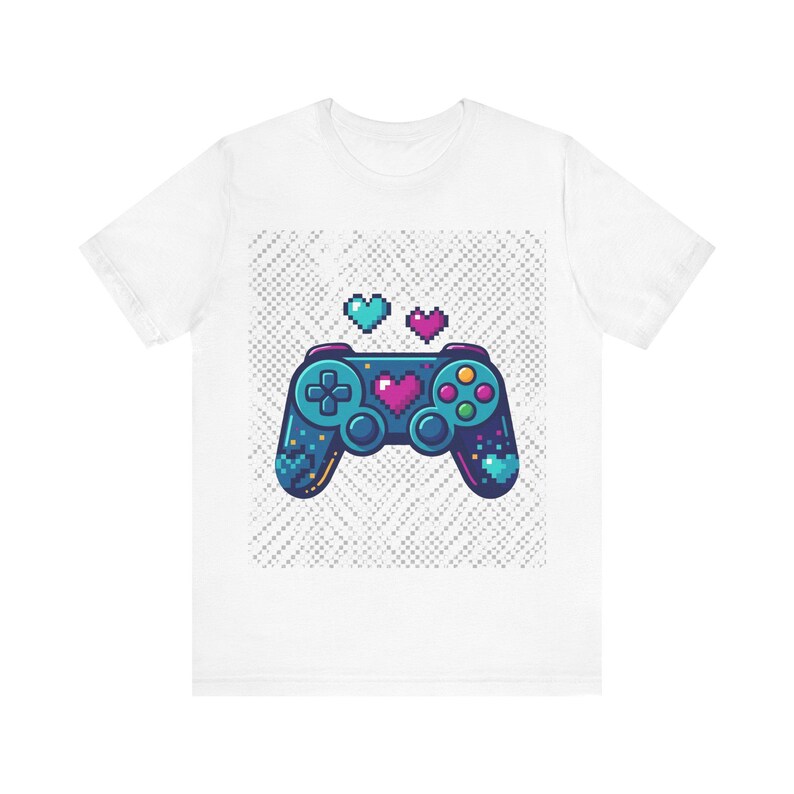 Gamer Controller Pixel Hearts - Tshirt afbeelding 1