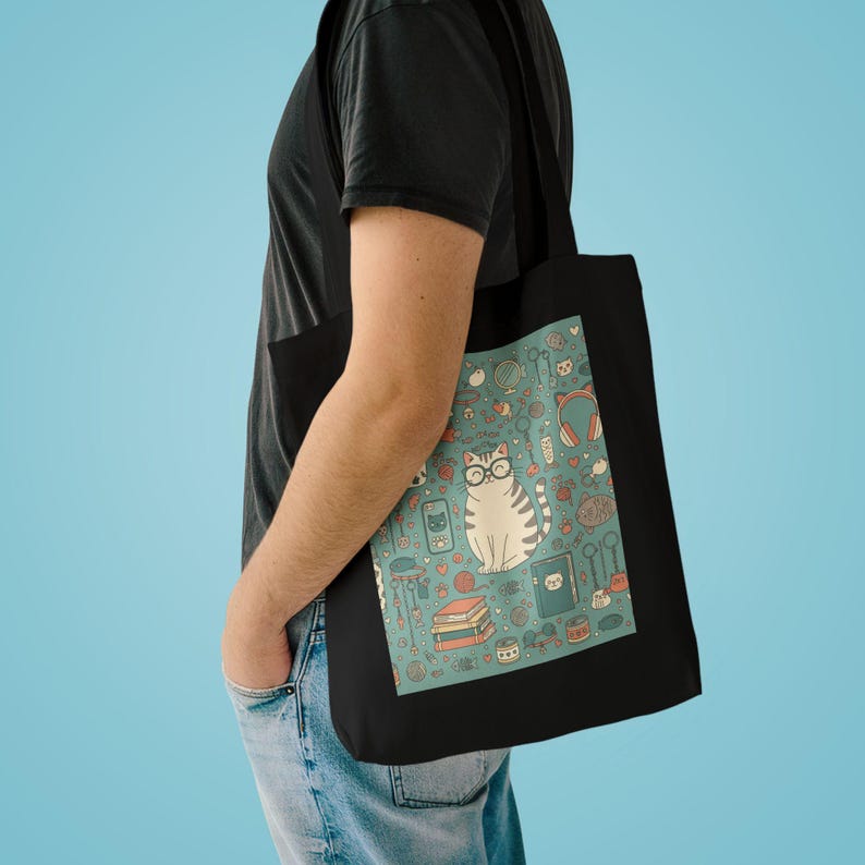 Crazy Cat Lady Tote Bag - Funny Cat Lover Gift, Canvas Tote Bag, Cat Mom Bag, Cat Themed Gift image 3
