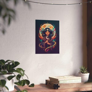 Moon Child Astrology Poster | Celestial Wall Art | Zodiac Nursery Decor | Moon Phase Print | Boho Mystic Wall Decor imagen 6