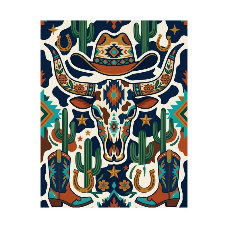 Cow Print Western Style - Poster imagen 2