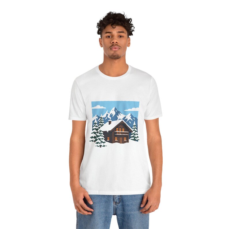 Alpine Chalet In Winter Snow - Tshirt image 6