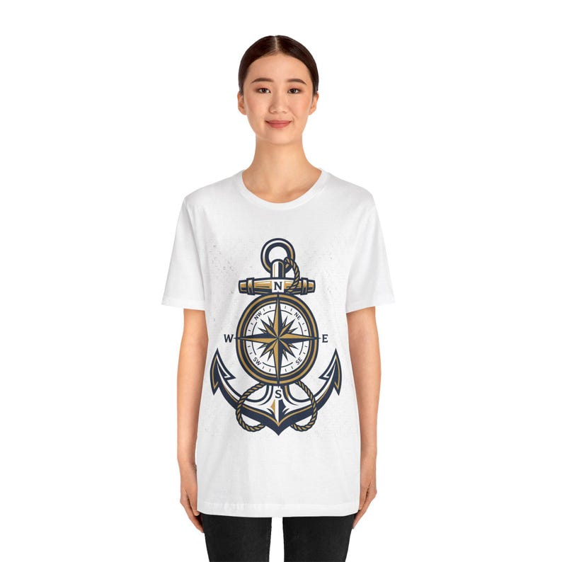 Nautical Anchor And Compass - Tshirt image 4
