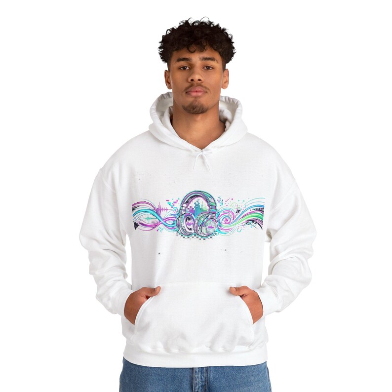 Rave Festival Neon Headphones - Hoodie imagem 7