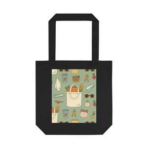 Farmers Market Vibes Tote Bag, Reusable Grocery Shopping Bag, Canvas Market Tote, Eco-Friendly Bag image 1