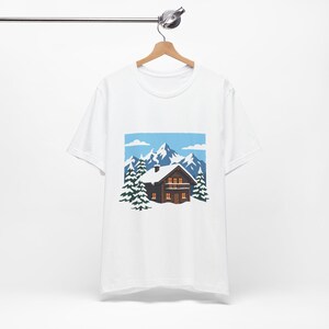 Alpine Chalet In Winter Snow - Tshirt image 3
