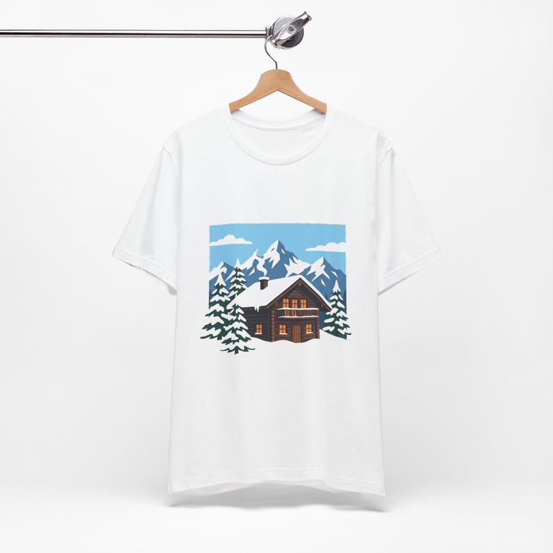 Alpine Chalet In Winter Snow - Tshirt image 3