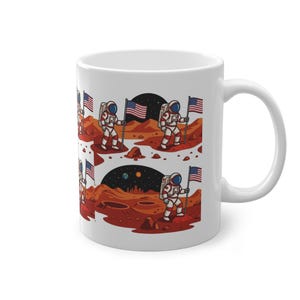 Astronaut Planting Flag On Mars - Mug image 3