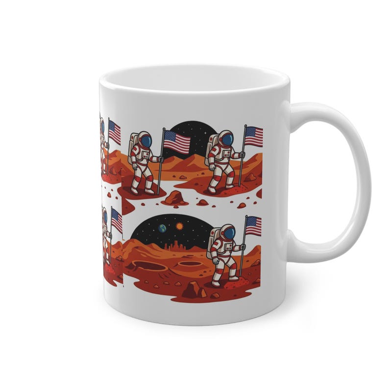 Astronaut Planting Flag On Mars - Mug image 3