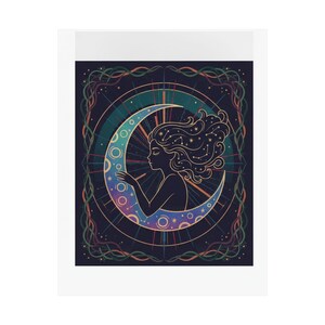 Moon Child Astrology Poster, Celestial Wall Art, Zodiac Print, Moon Phase Decor, Spiritual Poster, Boho Moon Nursery Art image 2
