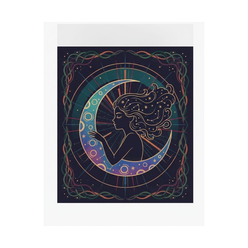 Moon Child Astrology Poster, Celestial Wall Art, Zodiac Print, Moon Phase Decor, Spiritual Poster, Boho Moon Nursery Art image 2