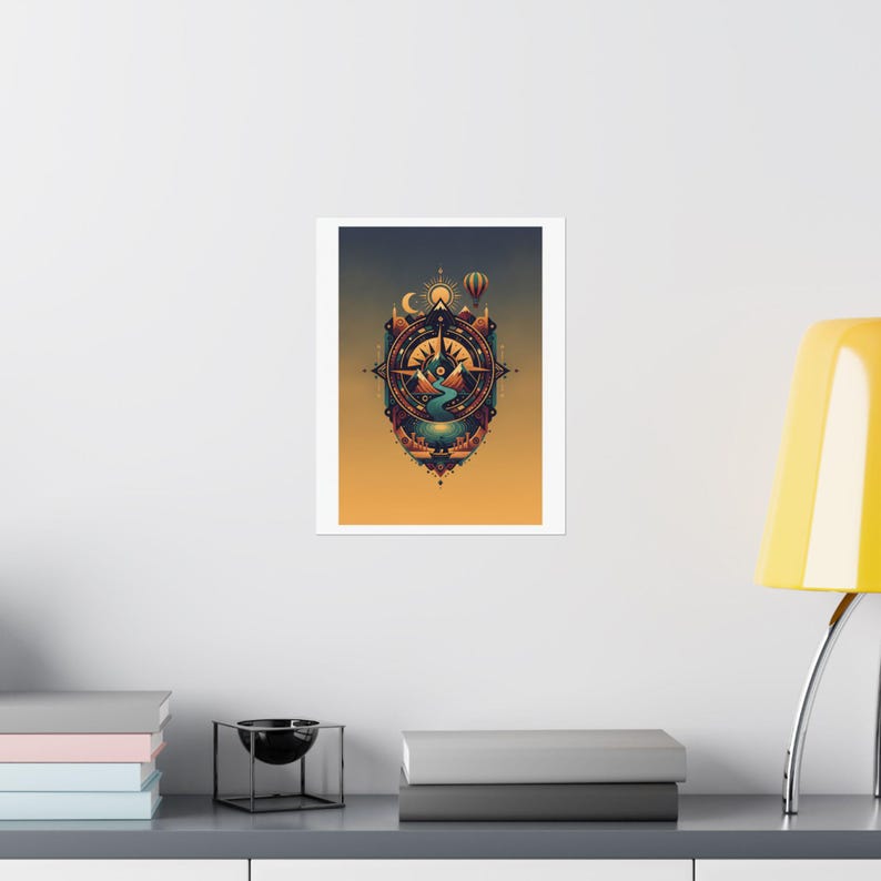 Adventure Awaits Poster | Travel Wall Art | Wanderlust Decor | Mountains Print | Travel Poster | Boho Travel Print | Hik zdjęcie 8