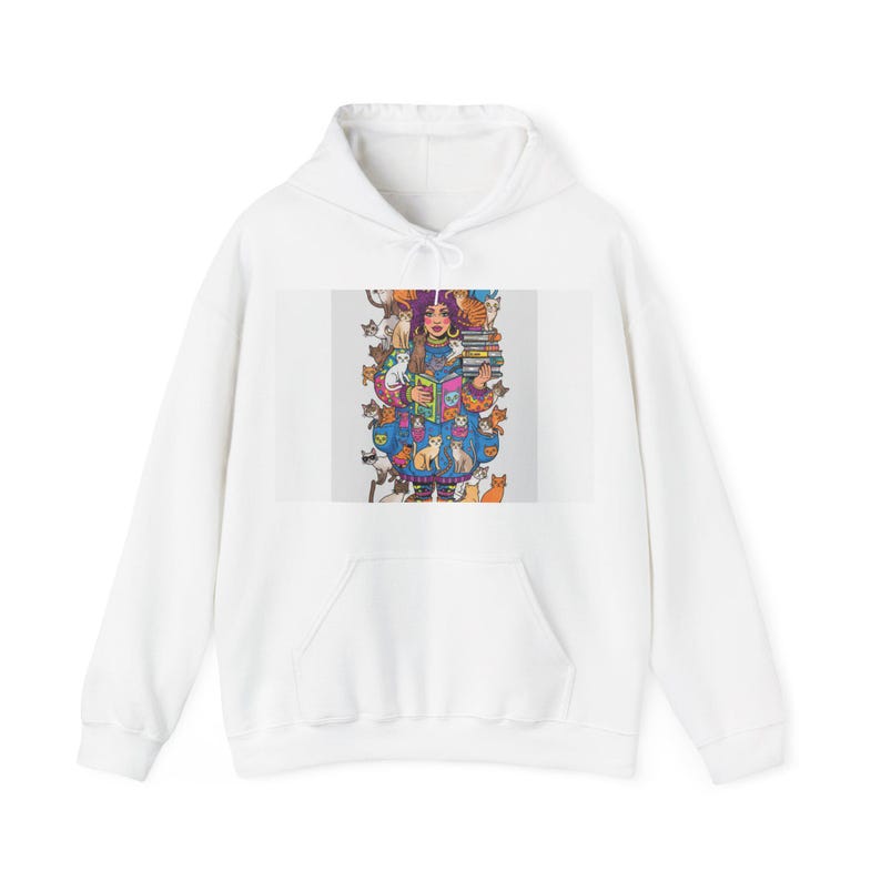 Crazy Cat Lady Hoodie, Funny Cat Lover Pullover, Cat Mom Gift, Feline Apparel, Cute Cat Sweatshirt bild 1