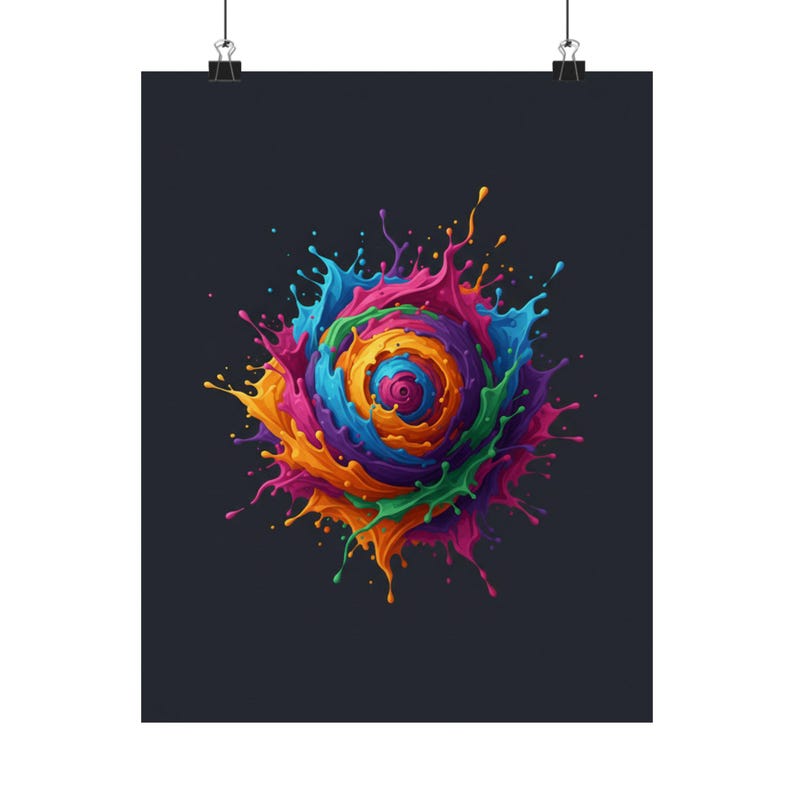 Abstract Color Splash Poster, Modern Wall Art, Vibrant Liquid Art Print, Colorful Home Decor, Abstract Painting Poster, image 1