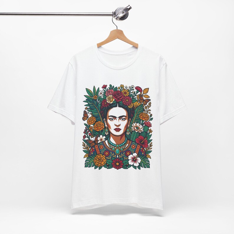 Frida Kahlo Floral Portrait - Tshirt Bild 3