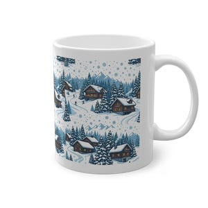 Alpine Chalet In Winter Snow - Mug afbeelding 3