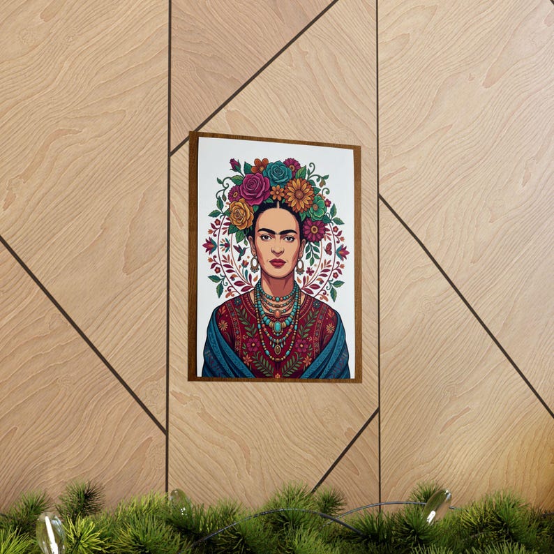 Frida Kahlo Floral Portrait - Poster immagine 5
