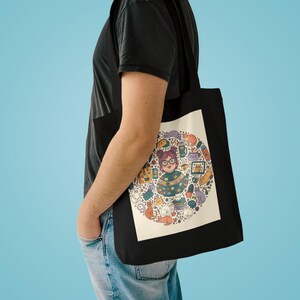 Crazy Cat Lady Tote Bag, Funny Cat Lover Gift, Cat Mom Canvas Bag, Cat Themed Purse bild 3