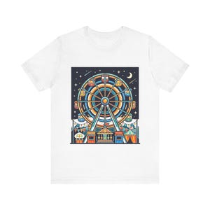 Carnival Ferris Wheel Night Lights - Tshirt image 1