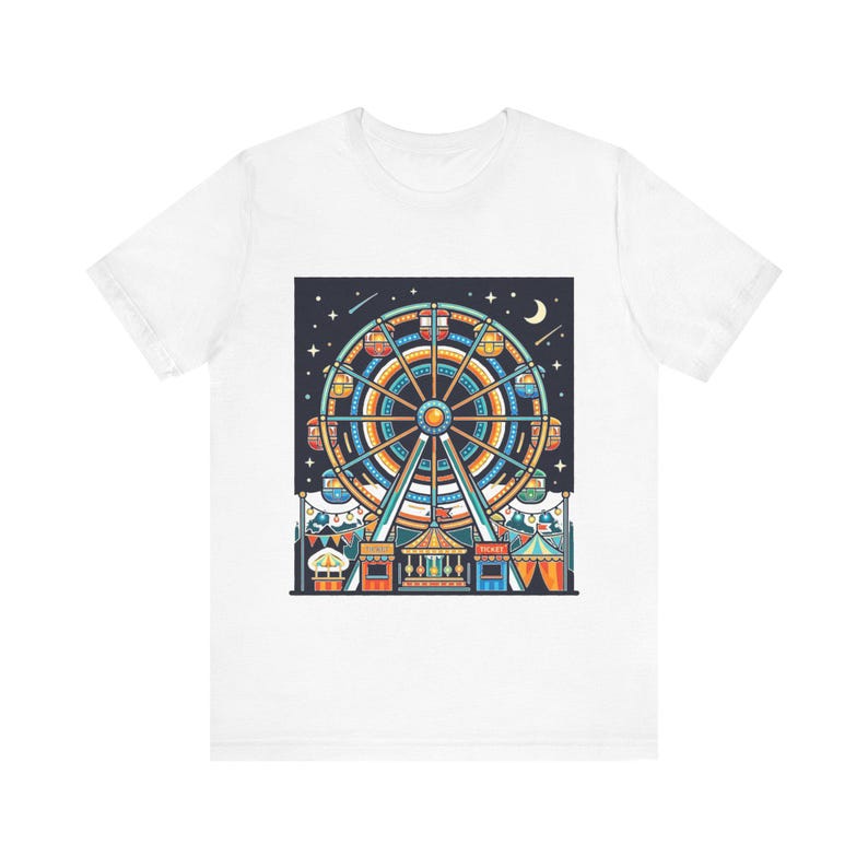 Carnival Ferris Wheel Night Lights - Tshirt image 1