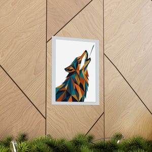 Minimalist Geometric Wolf Howling - Poster image 5