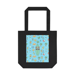 Salty Hair Don't Care Tote Bag, Beach Canvas Tote, Summer Beach Bag, Boho Tote Bag, Vacation Accessory, Surfing Gift image 1