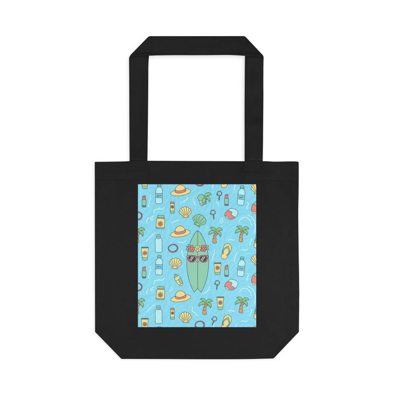 Salty Hair Don't Care Tote Bag, Beach Canvas Tote, Summer Beach Bag, Boho Tote Bag, Vacation Accessory, Surfing Gift image 1