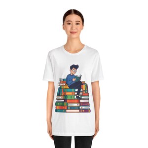 Bookstack Reading Nerd - Tshirt image 5
