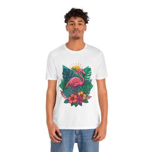Tropical Flamingo Summer Vibes - Tshirt image 4