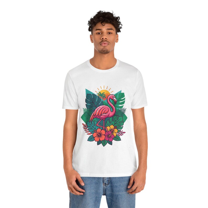 Tropical Flamingo Summer Vibes - Tshirt image 4