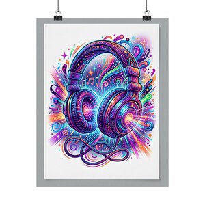 Rave Festival Neon Headphones - Poster image 1