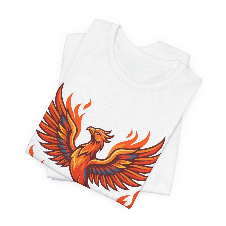 Mystical Phoenix Rising From Flames - Tshirt image 2