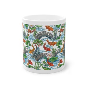 Koi Pond Japanese Garden Watercolor - Mug Bild 1