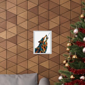 Minimalist Geometric Wolf Howling - Poster image 4