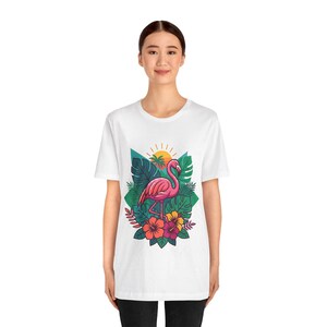Tropical Flamingo Summer Vibes - Tshirt image 3