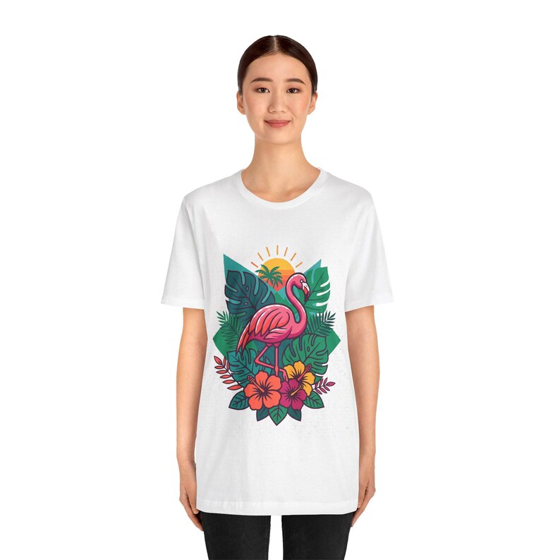 Tropical Flamingo Summer Vibes - Tshirt image 3