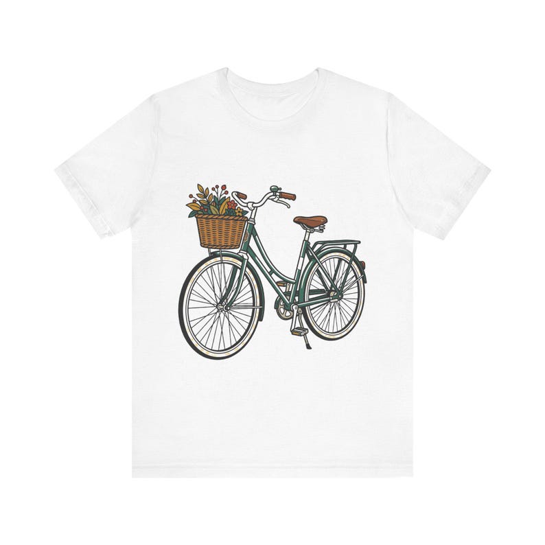 Vintage Bicycle With Basket - Tshirt imagem 1