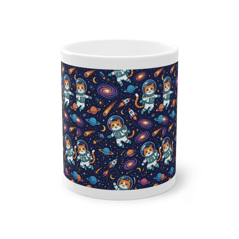 Cosmic Astronaut Cat Exploring Galaxies - Mug imagen 1